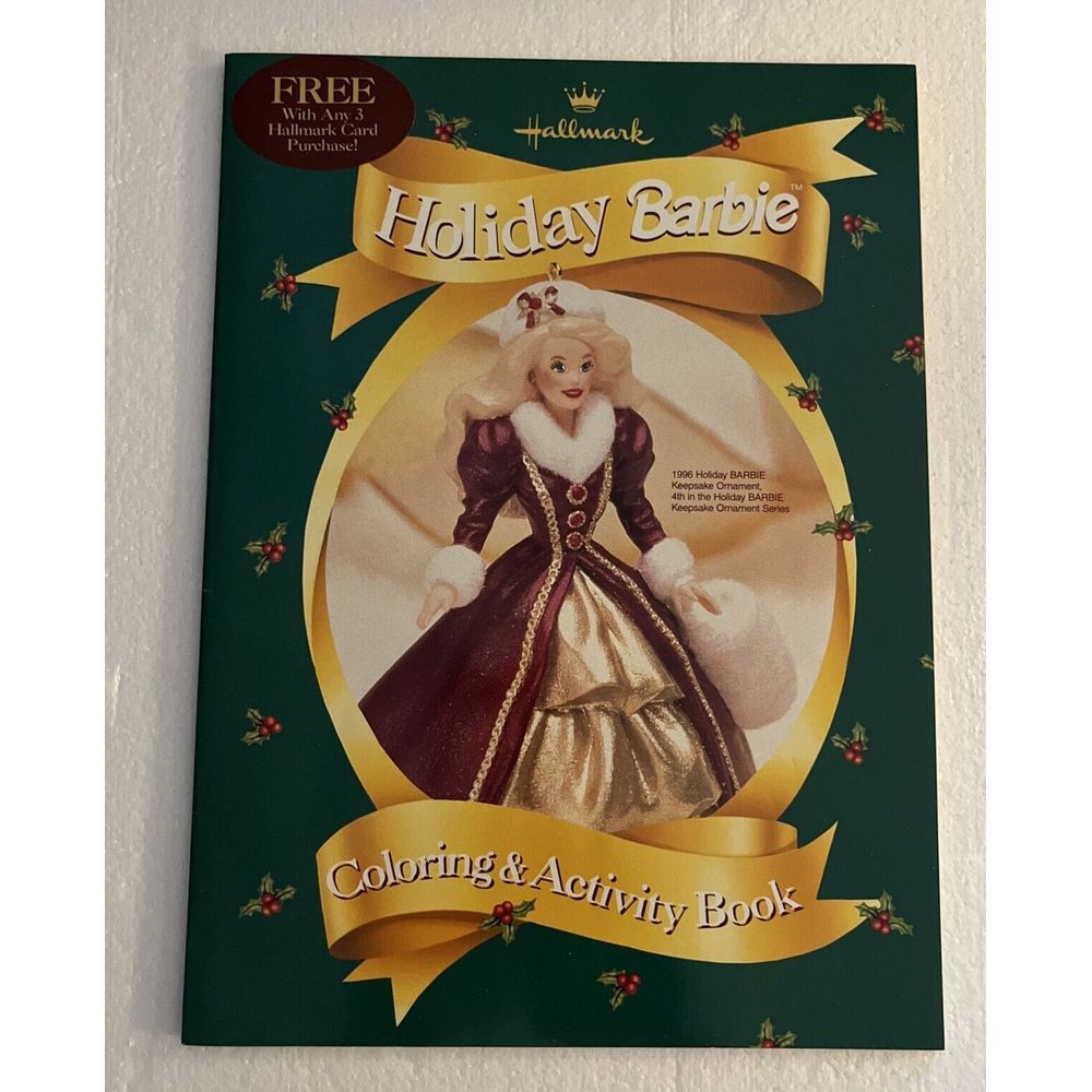 Hallmark 1996 Holiday Barbie Vintage Coloring & Activity Book - NEVER USED